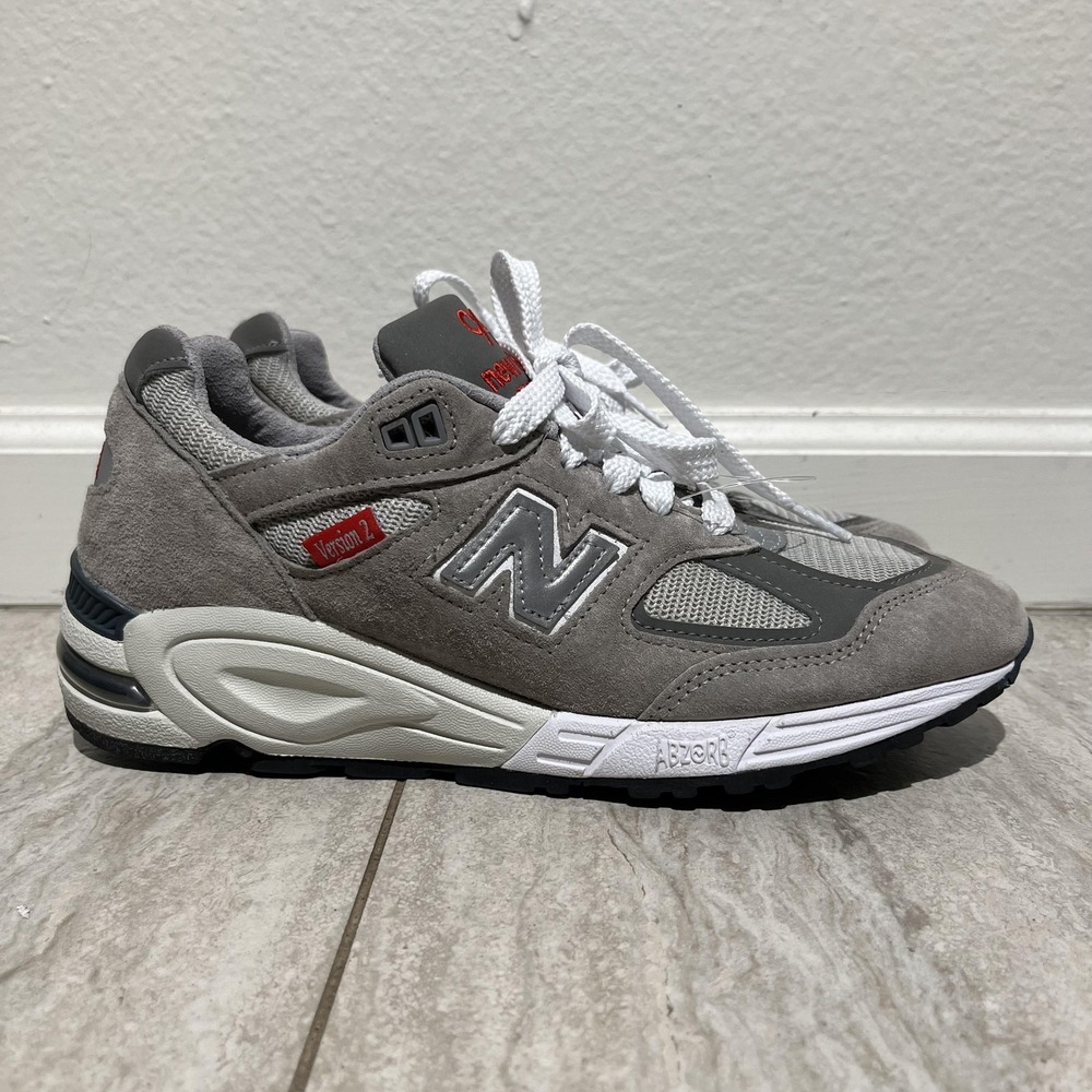 New Balance 990v2 Version 2 Shoes Mens Size 7.5 Gray Suede Made In USA M990VS2